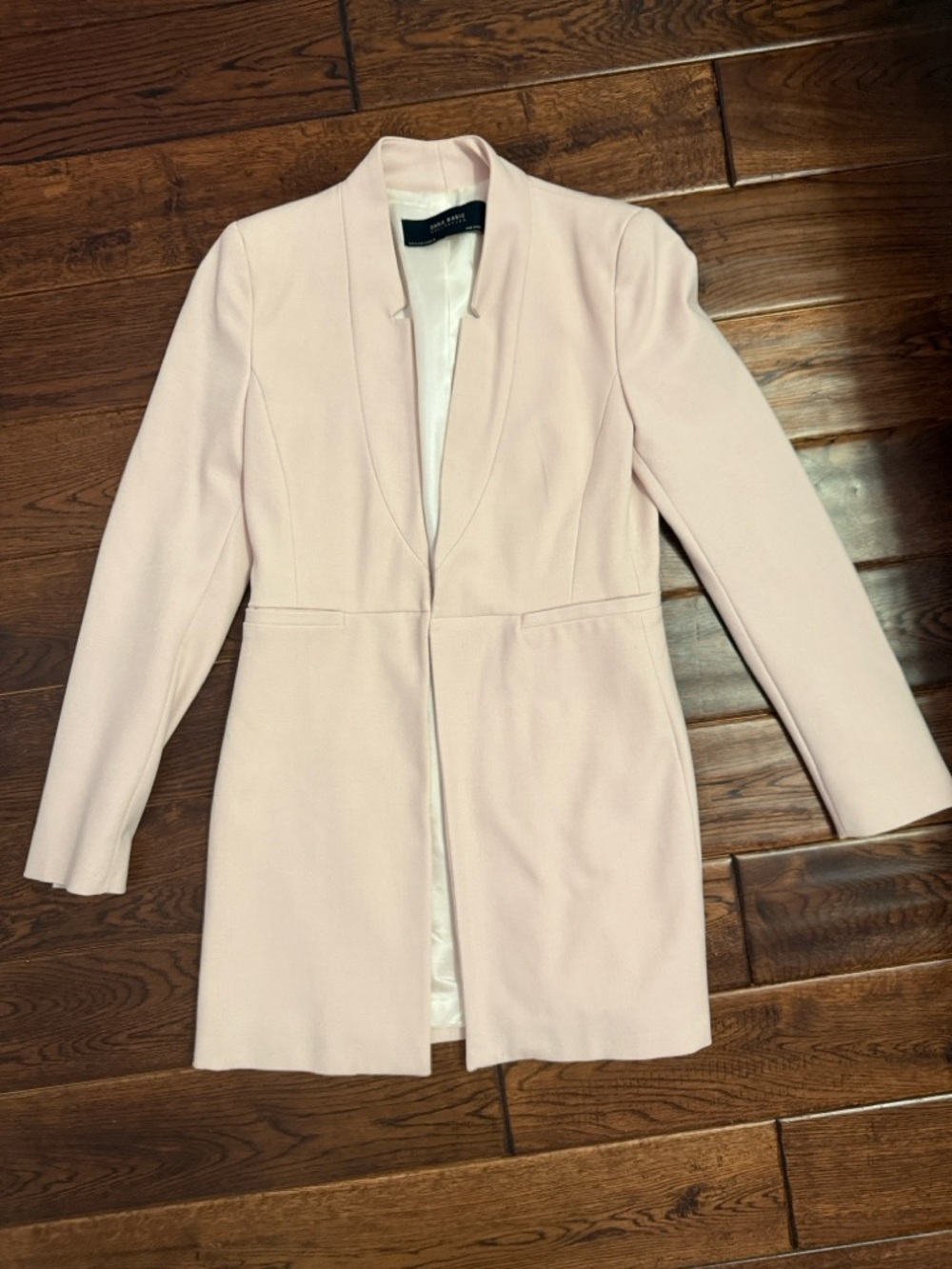 Zara Light Pink Long Tailored Blazer